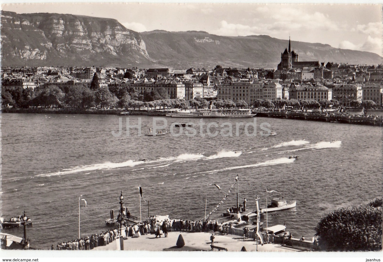 Geneve - Geneva - Course de Canots automobiles dans la Rade - motorboat race - 7411 - Switzerland - 1953 - used - JH Postcards