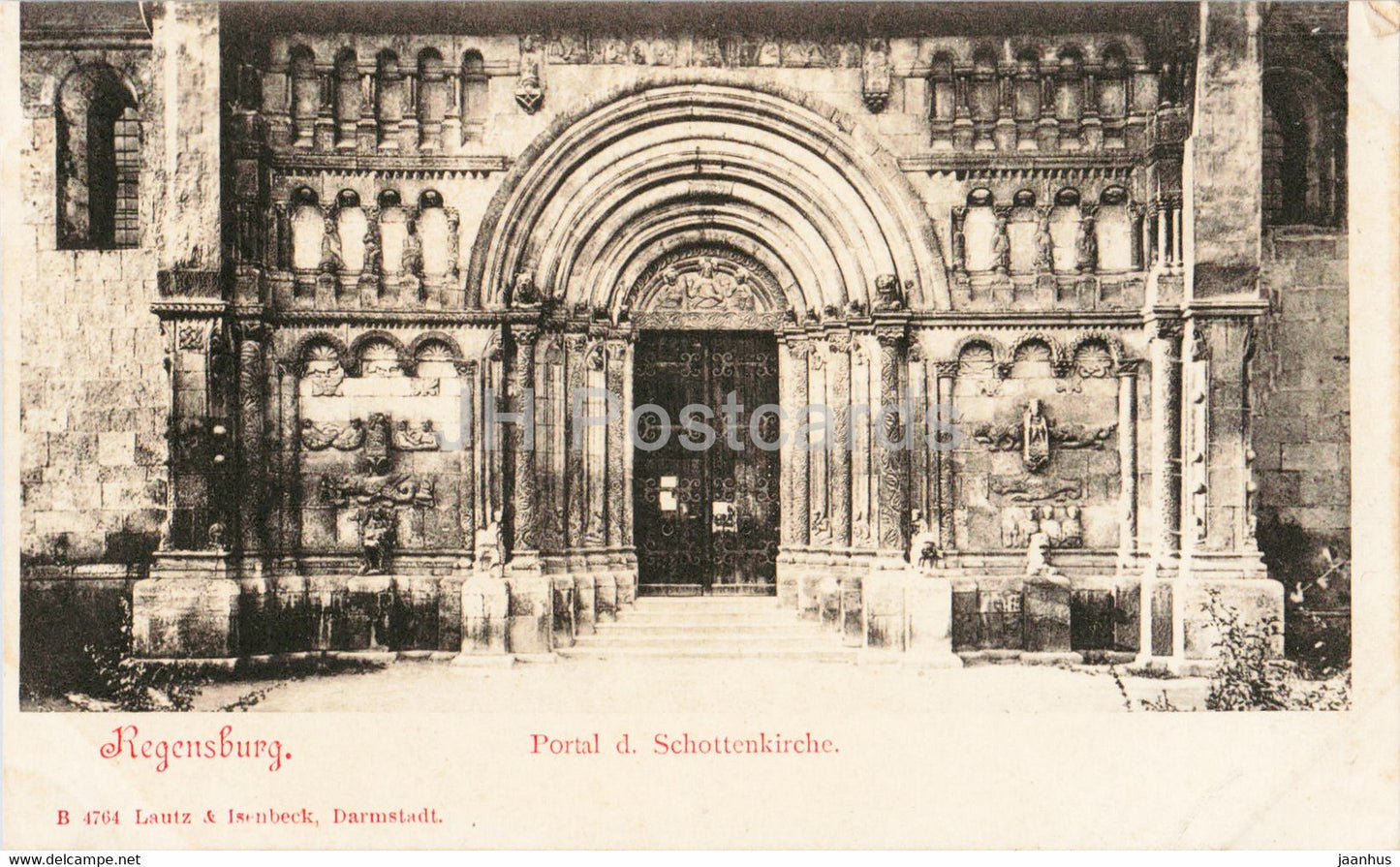 Regensburg - Portal d Schottenkirche - church - 4764 - old postcard - Germany - unused - JH Postcards