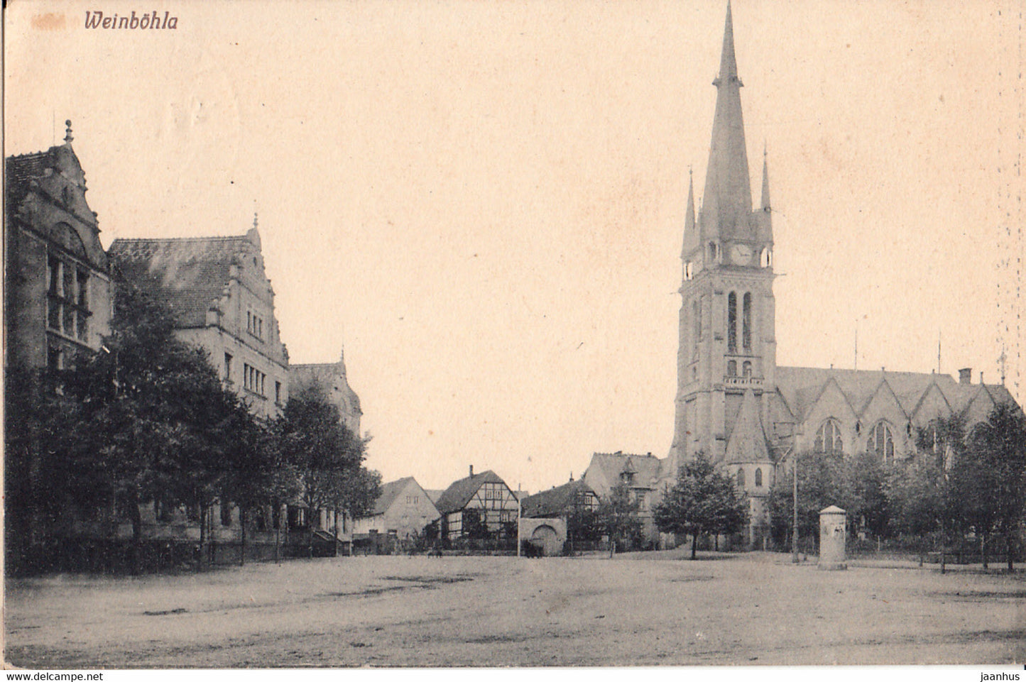 Weinbohla - Weinboehla - church - old postcard - 1919 - Germany - used - JH Postcards