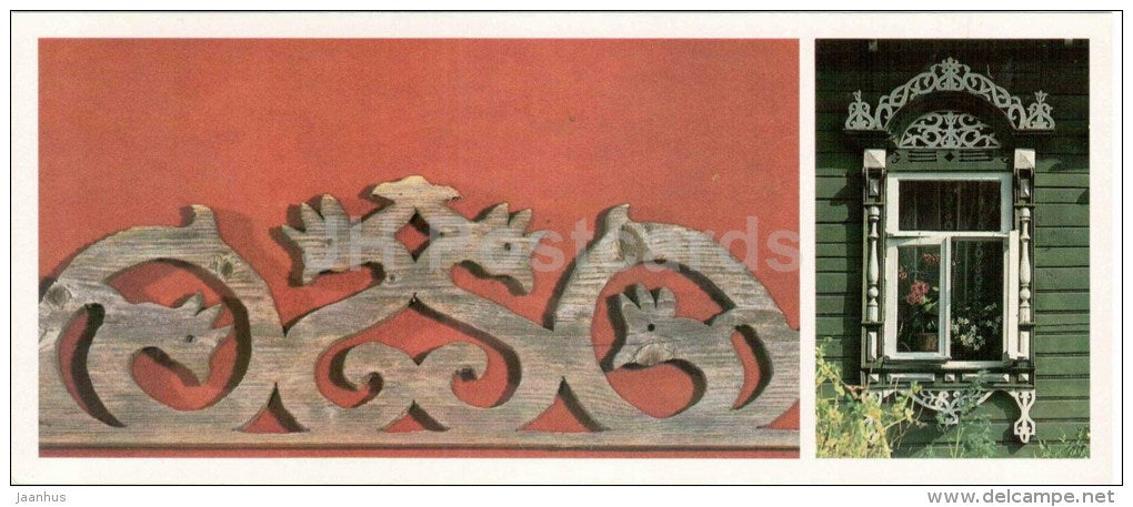 window casings detail - handicraft - Yaroslavl motives - 1983 - Russia USSR - unused - JH Postcards