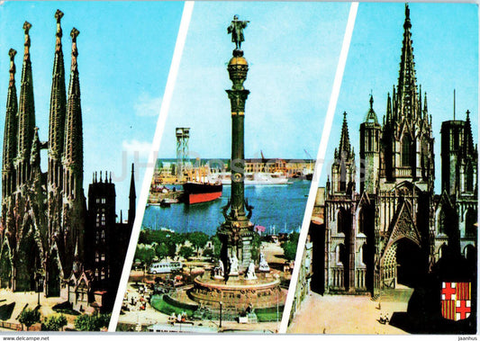 Barcelona - Sagrada Familia - Colon - Catedrale - Columbus - cathedral - 3091 - Spain - used - JH Postcards