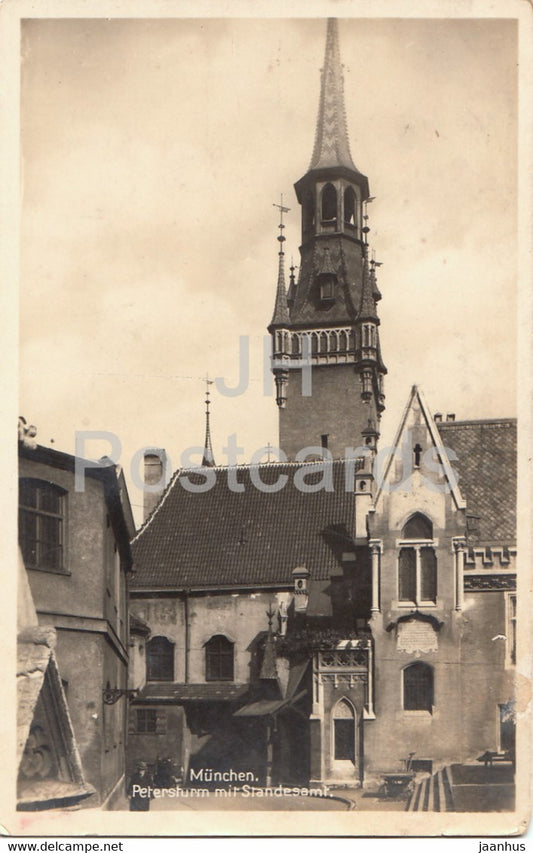 Munchen - Petersturm mit Standesamt - Munich - 52 - old postcard - 1936 - Germany - used - JH Postcards