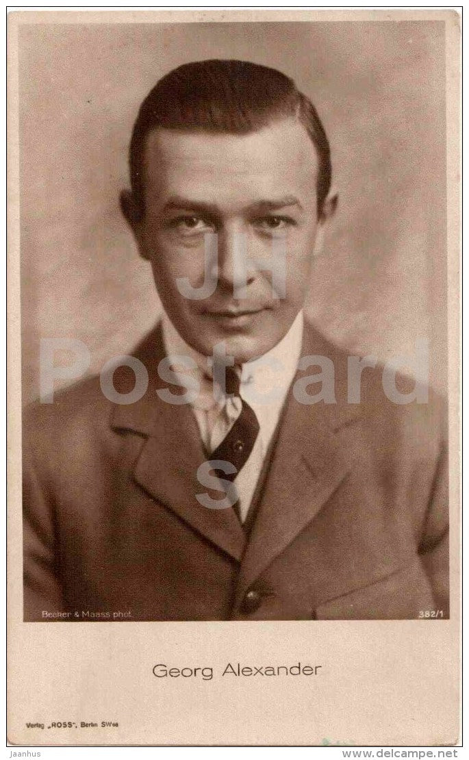 Georg Alexander - movie actor - Ross verlag - 382/1 - old postcard - unused - JH Postcards