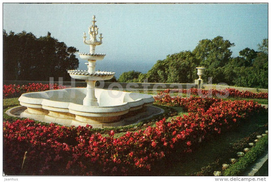 Fountain at the Terrace by the Southern Terrace of Palace - Alupka Palace Museum - Crimea - 1989 - Ukraine USSR - unused - JH Postcards