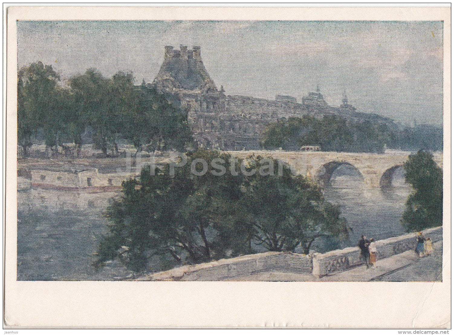 painting by P. Krylov - Paris . Louvre - Russian art - 1957 - Russia USSR - unused - JH Postcards