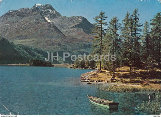 Silsersee - Engadin - Piz La Margna - boat - 210 - Switzerland - used - JH Postcards