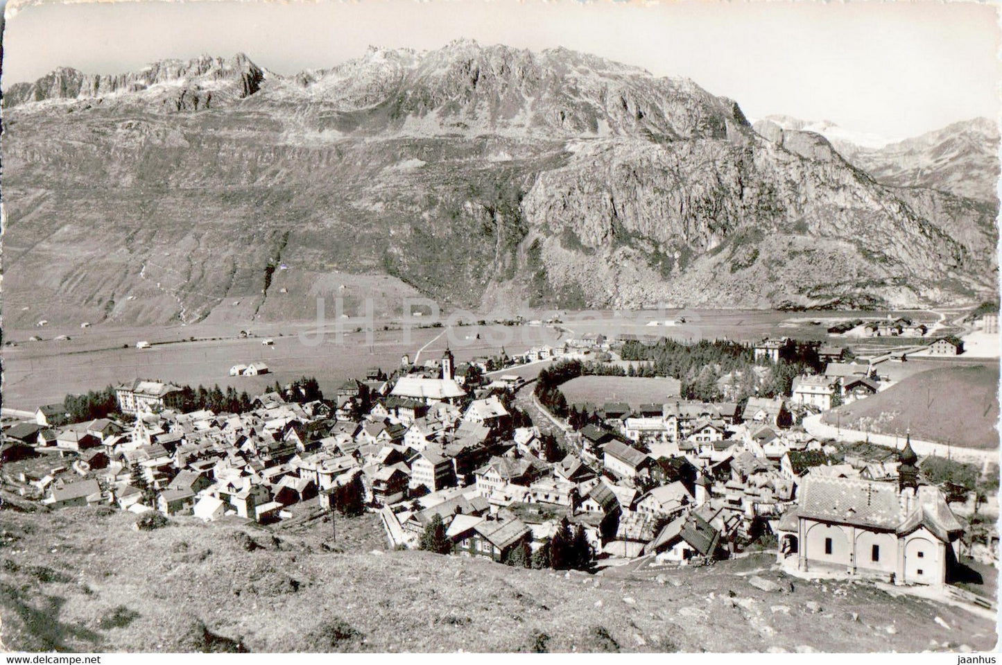 Andermatt 1444 m gegen Batzberg - old postcard - 1956 - Switzerland - used - JH Postcards