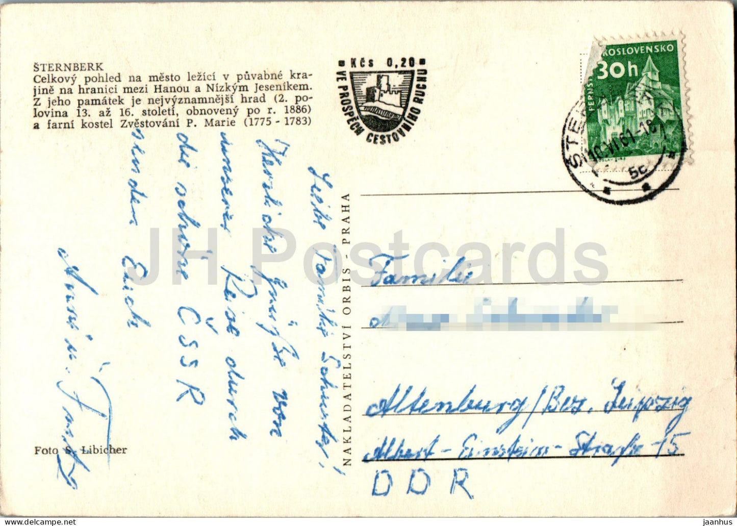 Sternberk - Gesamtansicht - 1961 - Tschechische Republik - Tschechoslowakei - gebraucht