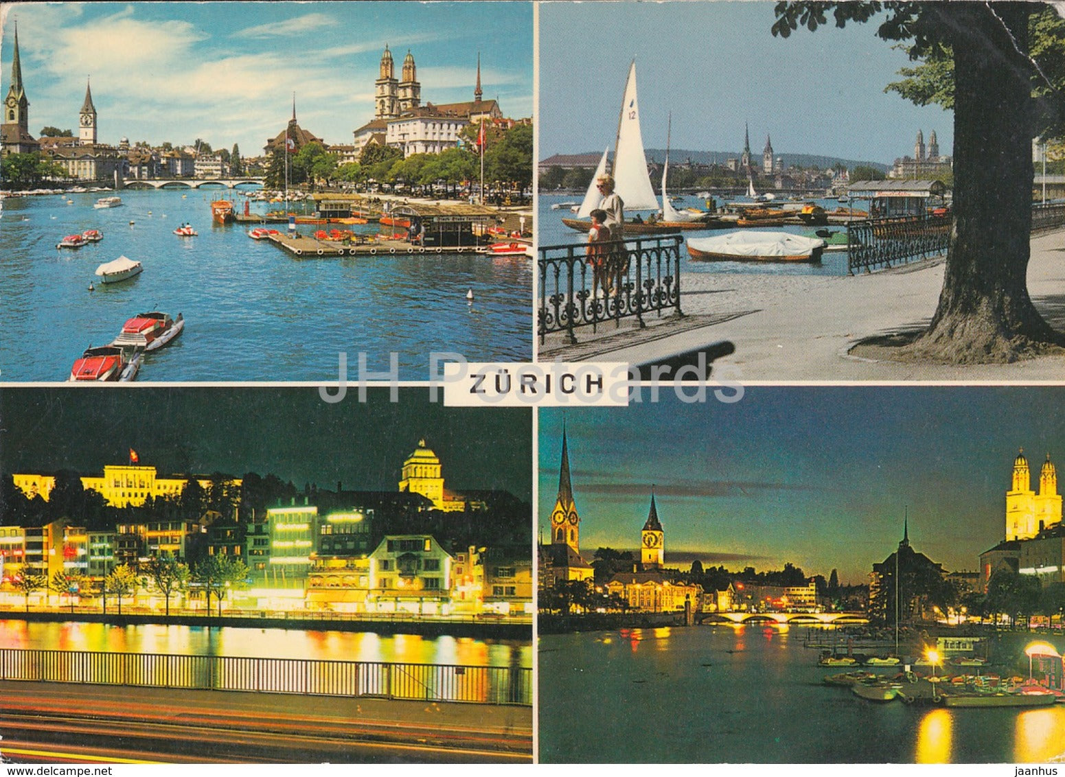 Zurich - sailing boat - multiview - 16158 - Switzerland - unused - JH Postcards