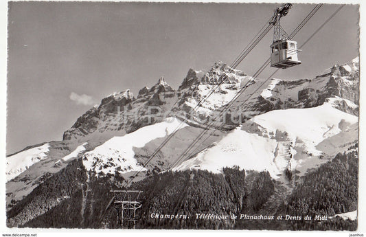 Champery - Teleferique de Planachaux et Denis du Midi - cable car - 8062 - Switzerland - 1958 - used - JH Postcards