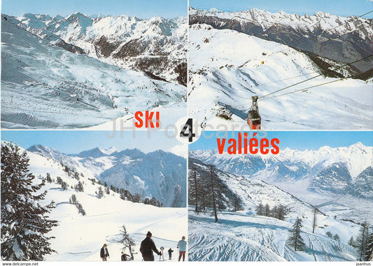 Ski 4 Vallees - multiview - cable car - 91025 - Switzerland - used - JH Postcards