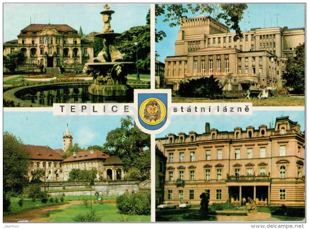 Teplice - Kamenne spa - theatre - castle - Czechoslovakia - Czech - used 1972 - JH Postcards