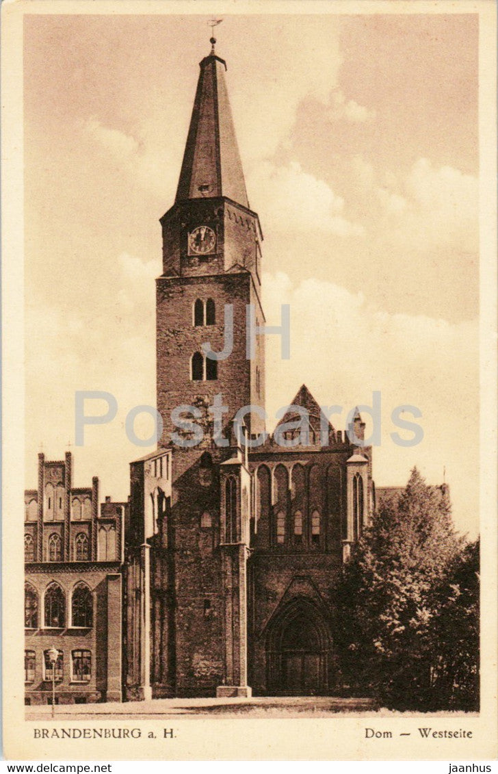 Brandenburg a H - Dom - Westseite - cathedral - old postcard - Germany - unused - JH Postcards