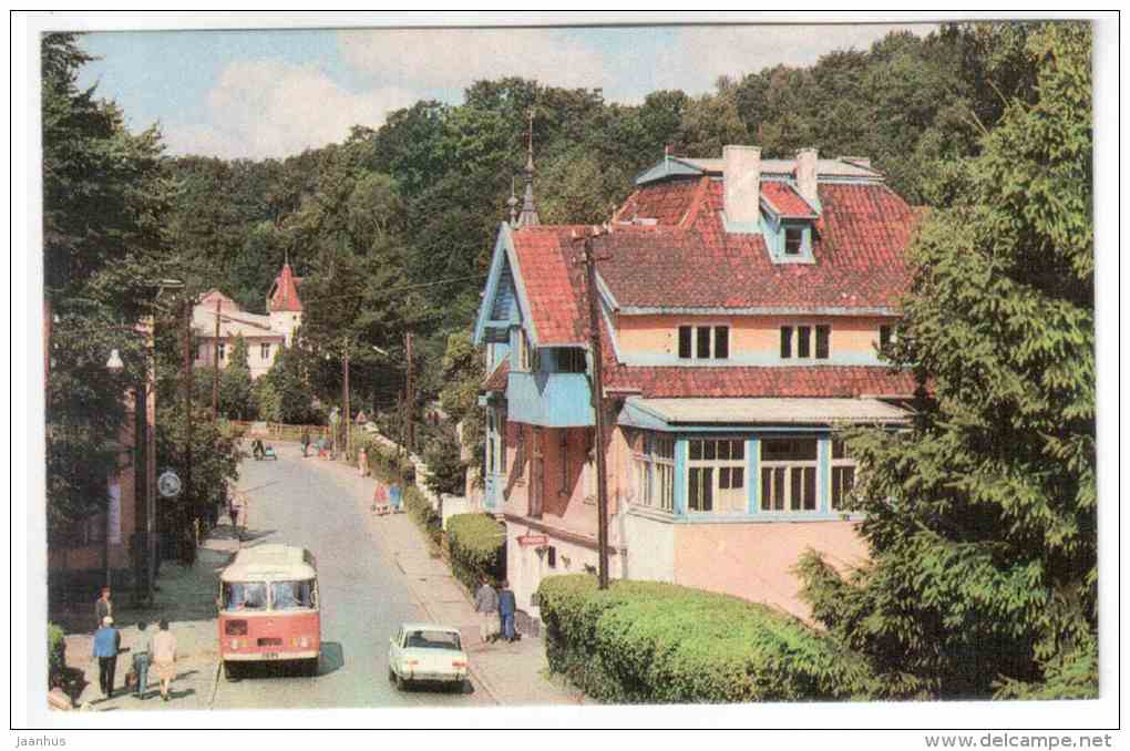 City streets - Bus - Svetlogorsk - 1975 - Russia USSR - unused - JH Postcards