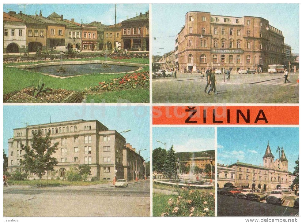 Zilina - town views - architecture - Czechoslovakia - Slovakia - used 1986 - JH Postcards