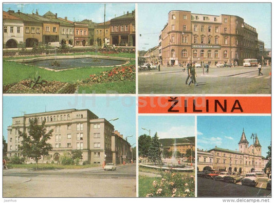 Zilina - town views - architecture - Czechoslovakia - Slovakia - used 1986 - JH Postcards