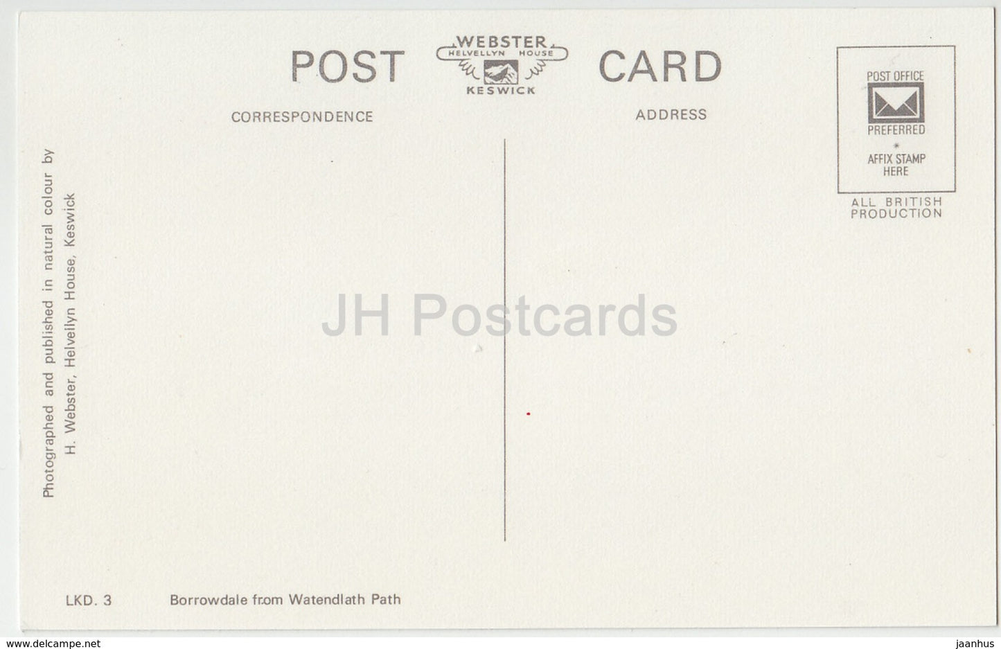 Borrowdale from Watendlath Path - LKD. 3 - United Kingdom - England - unused