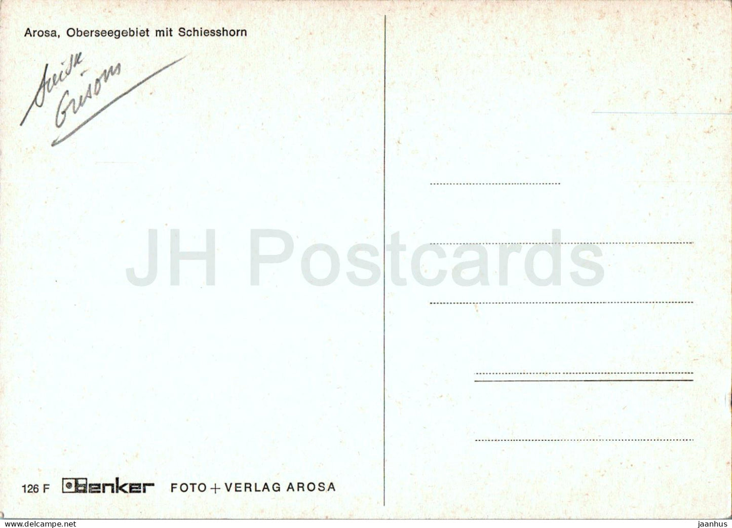 Arosa - Oberseegebiet mit Schiesshorn - 126 - Switzerland - used