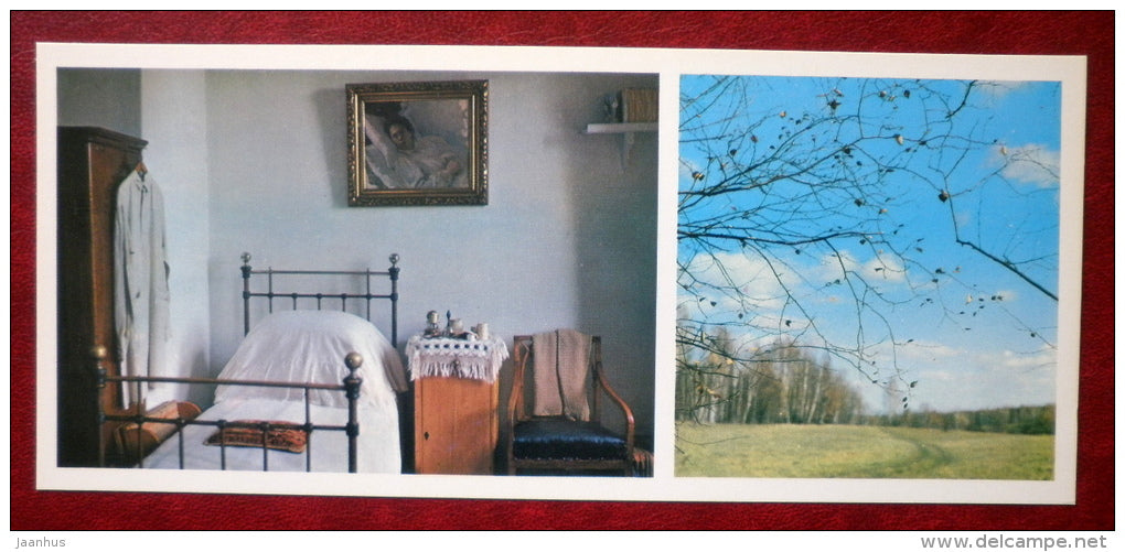 bedroom - Museum-Estate of Leo Tolstoy - 1976 - Russia USSR - unused - JH Postcards