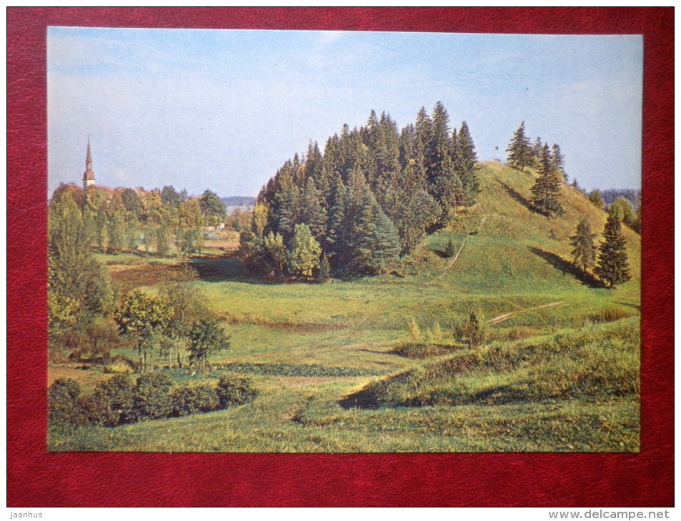 the site of the ancient Stronghold at Otepää - 1984 - Estonia USSR - unused - JH Postcards