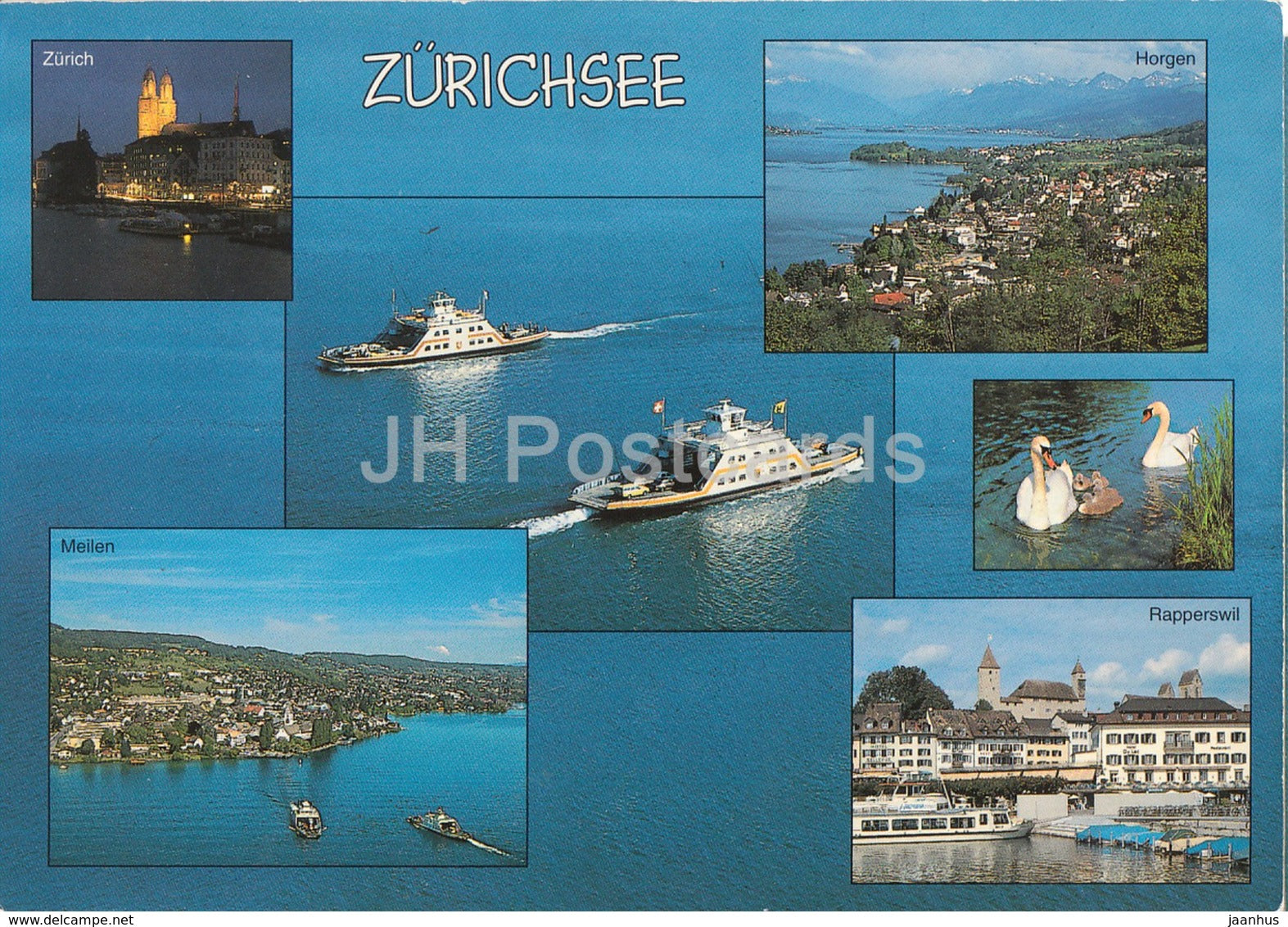 Zurichsee - Rapperswil - Meilen - ferry - Horgen - 1997 - Switzerland - used - JH Postcards