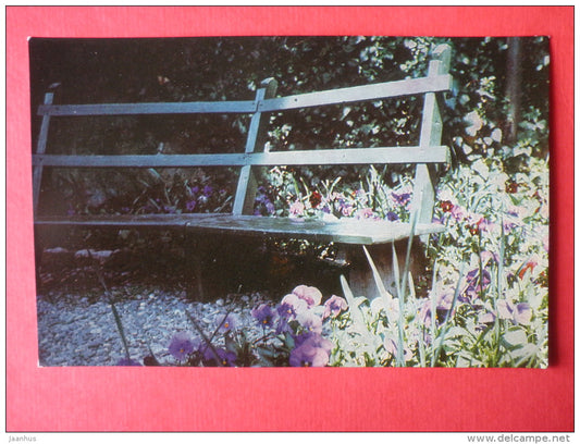 Gorky's bench in the Garden - Russian writer Chekhov House-Museum in Yalta - 1968 - Ukraine USSR - unused - JH Postcards