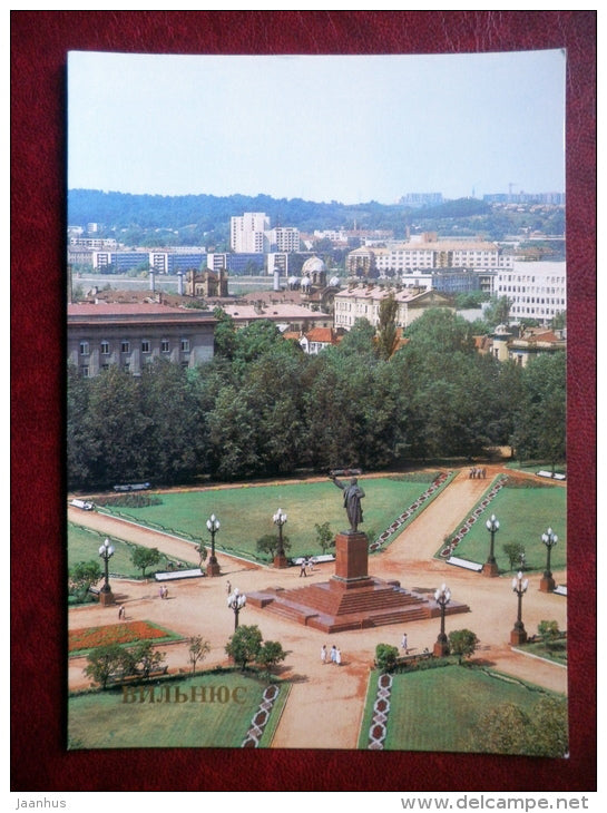 Lenin Square - monument to Lenin - Vilnius - 1984 - Lithuania USSR - unused - JH Postcards