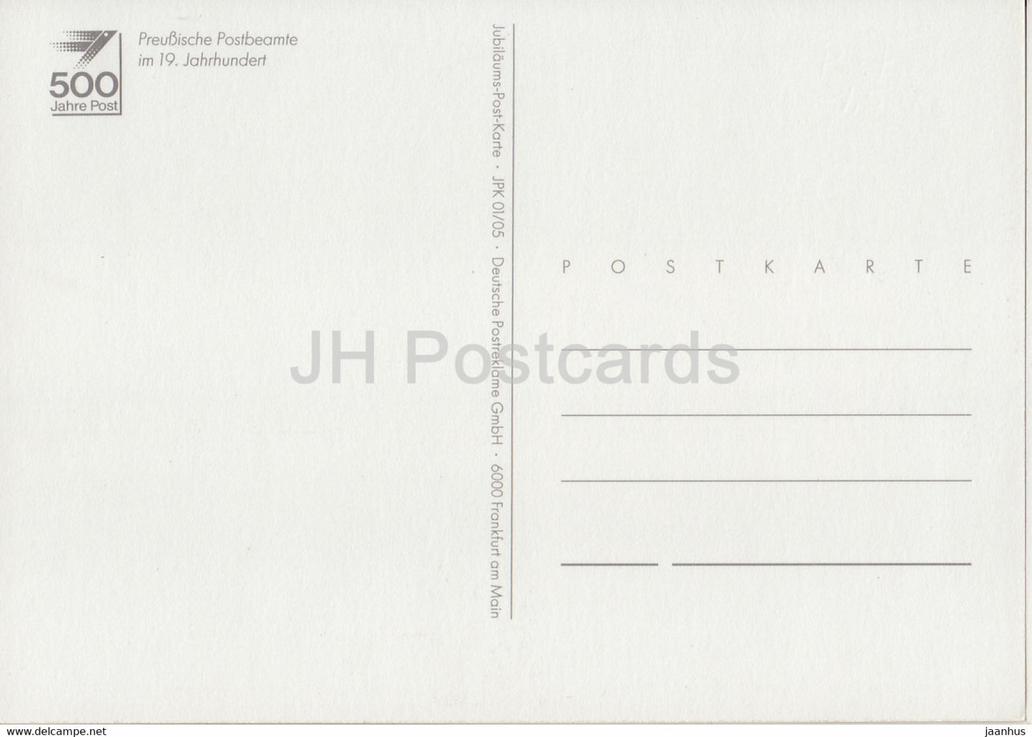 Preussische Postbeamte im 19 Jahrhundert - Prussian postal workers - illustration - Germany - unused