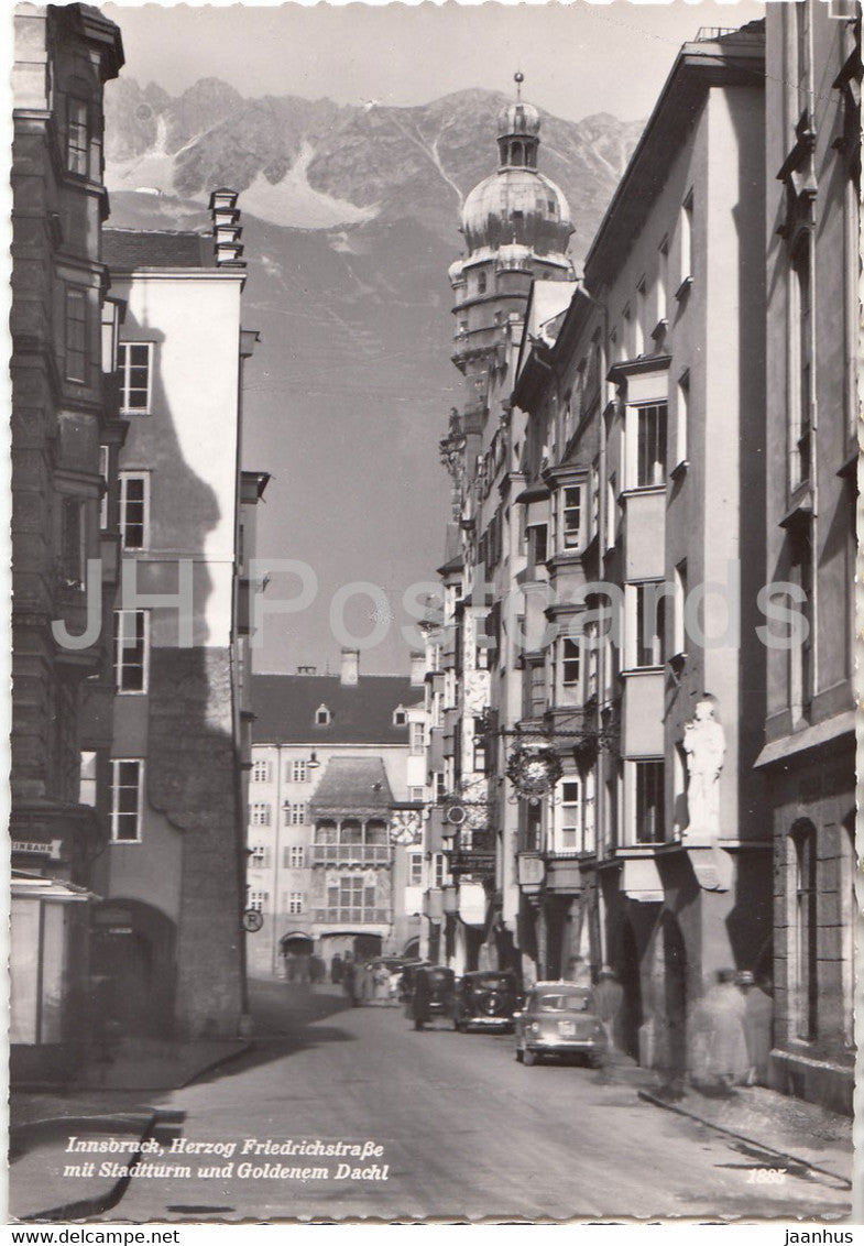 Innsbruck - Herzog Friedrichstrasse mit Stadtturm und Goldenem Dachl - 1955 - Austria - unused - JH Postcards