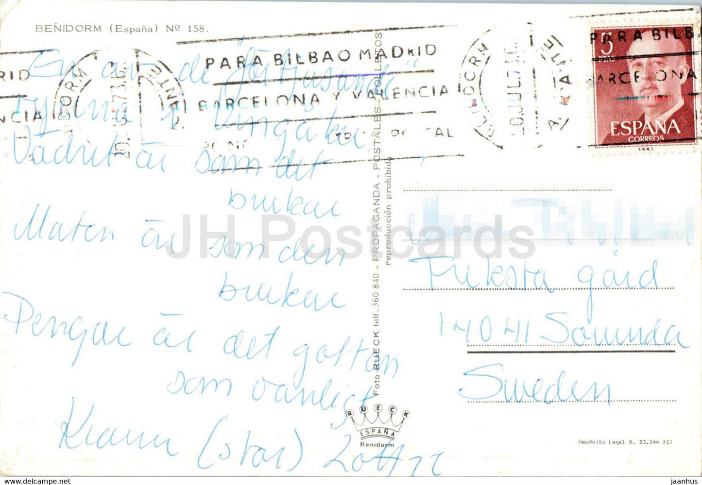 Benidorm - beach - 158 - 1973 - Spain - used