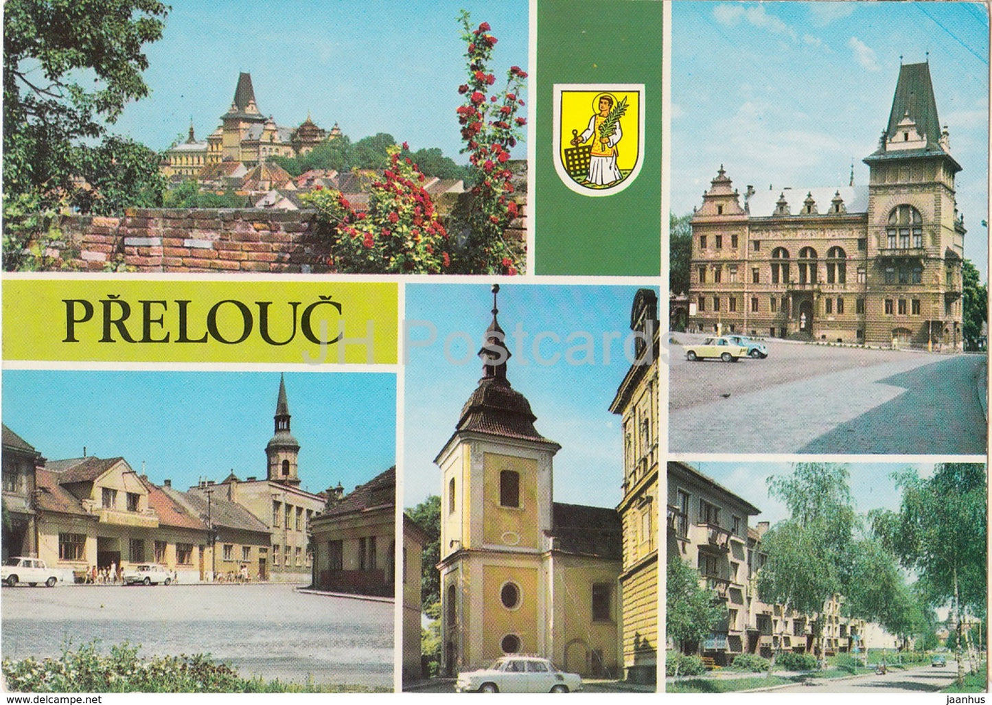 Prelouc - culture house - church - now houses - multiview - Czechoslovakia - Czech Republic - 1972 - used - JH Postcards