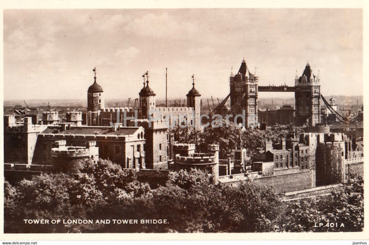 London - Tower of London and Tower Bridge - England - United Kingdom - unused - JH Postcards