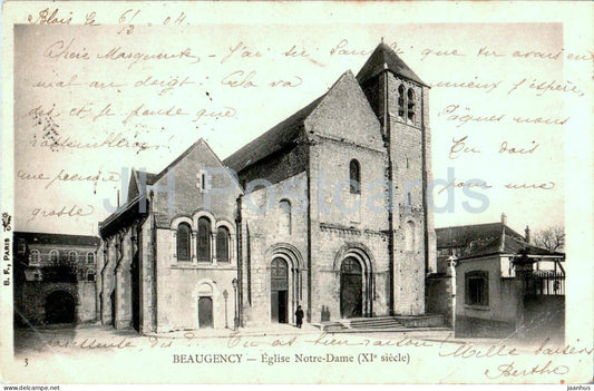 Beaugency - Eglise Notre Dame - church - 3 - old postcard - 1904 - France - used - JH Postcards