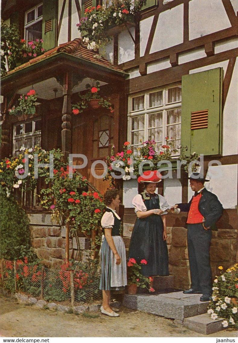 Schwarzwald - Black Forest - Blumen und Weinort Sasbachwalden - Trachten - folk costumes - 1966 - Germany - used - JH Postcards