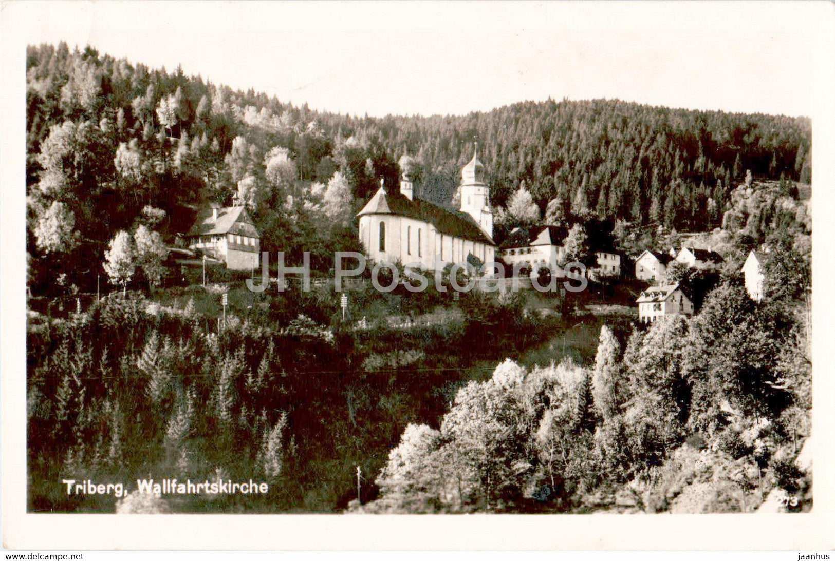 Triberg Wallfahrtskirche - church - old postcard - 1954 - Germany - used - JH Postcards