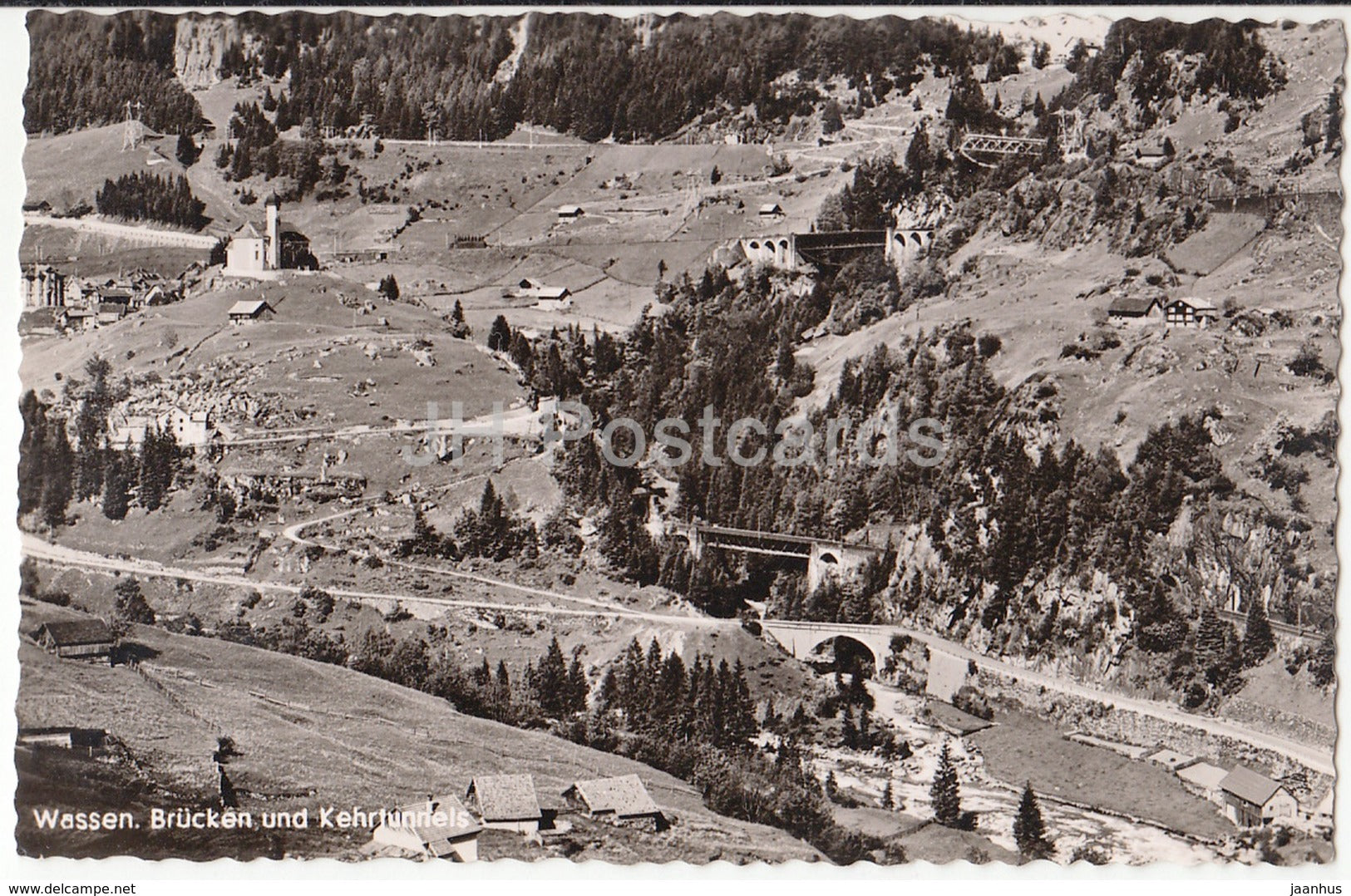 Wassen - Brucken und Kehrtunnels - Switzerland - 1949 - used - JH Postcards