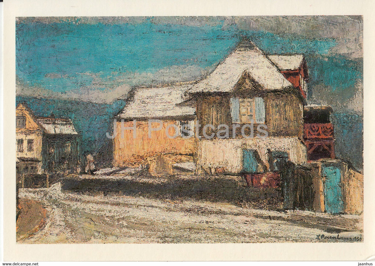 painting by Theodor Rosenhauer - Lossnitzhaus - German art - Germany - unused - JH Postcards