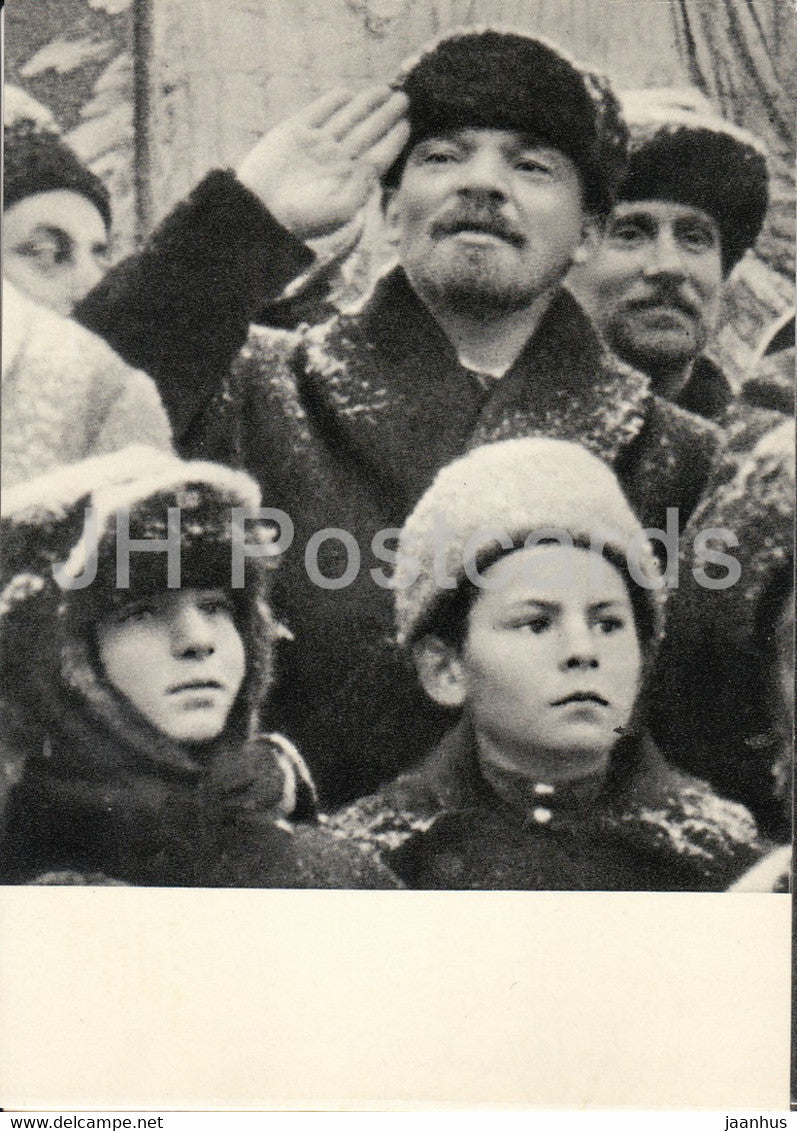 Vladimir Lenin - Lenin in Red Square during the celebrations of the Revolution anniversary - 1965 - Russia USSR - unused - JH Postcards