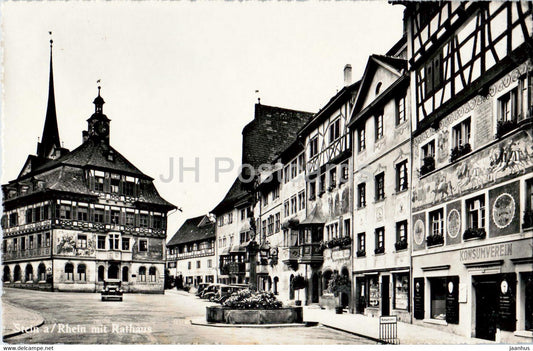 Stein am Rhein mit Rathaus - 11014 - old postcard - Switzerland - used - JH Postcards