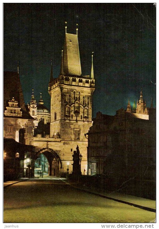 Bridge Towers at Mala Strana district - Praha - Prague - Czechoslovakia - Czech - used 1972 - JH Postcards