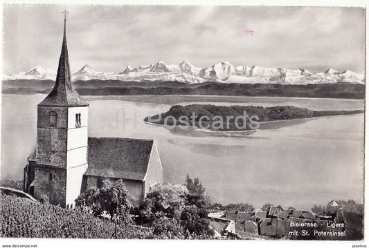 Bielersee - Ligerz mit St. Petersinsel - Lac de Bienne - 5884 - Switzerland - 1958 - used - JH Postcards