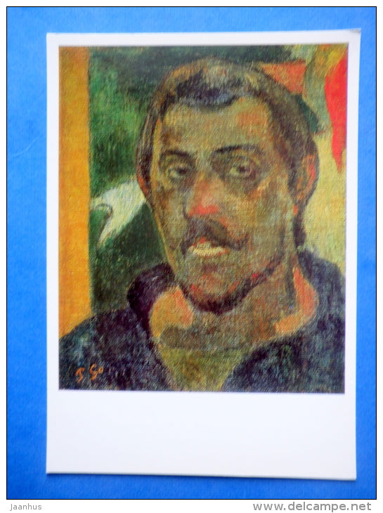 painting by Paul Gauguin - self-portrait  - french art - unused - JH Postcards