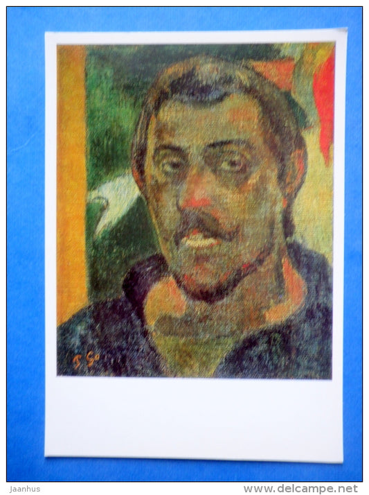 painting by Paul Gauguin - self-portrait  - french art - unused - JH Postcards