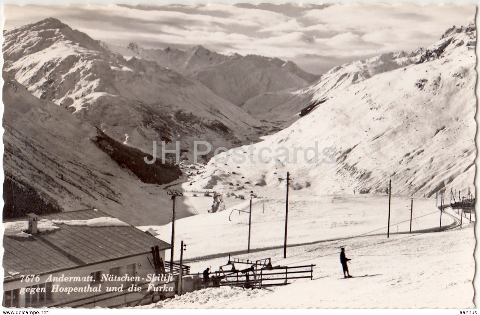 Andermatt - Natschen - Skilift gegen Hospenthal und die Furka - ski resort - 7676 - Switzerland - old postcard - unused - JH Postcards