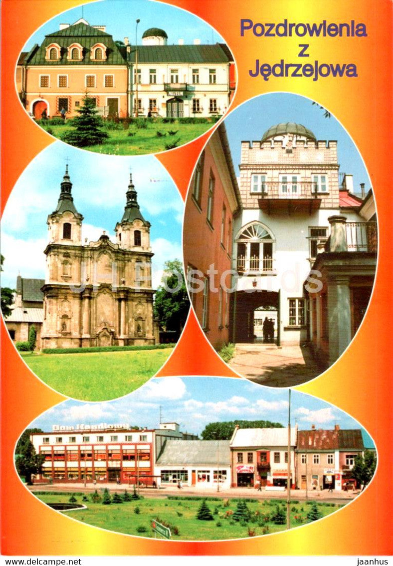 Jedrzejow - Panstwowe muzeum - Opactwo cystersow - rynok - State Museum - Cistercian Abbey - multiview - Poland - unused - JH Postcards