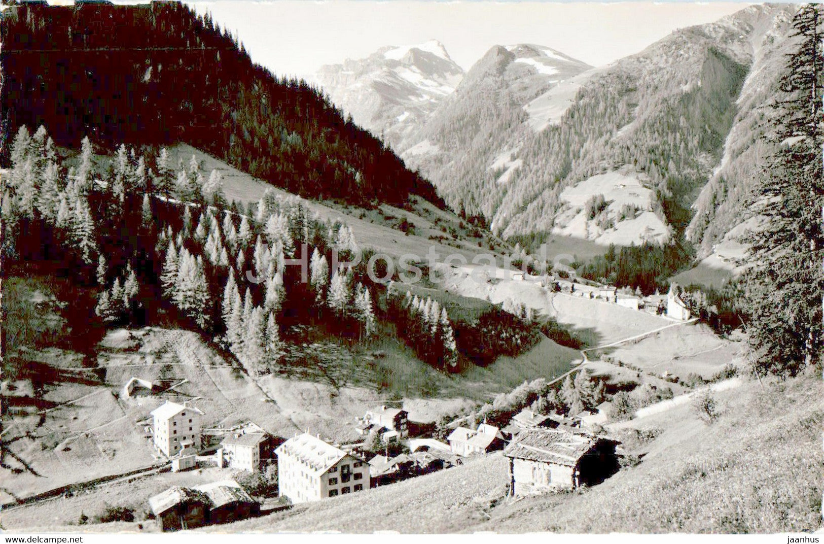 Binn mit Hullehorn u Hotel Ofenhorn - old postcard - Switzerland - used - JH Postcards