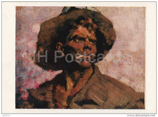 painting by V. Kholuyev - Molder , 1964 - worker - Russian art - Russia USSR - 1979 - unused - JH Postcards