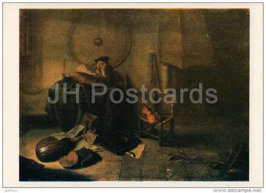 painting by unknown Artist from the Rembrandt School - Vanity , 1630s - violin - Dutch art - 1980 - Russia USSR - unused - JH Postcards