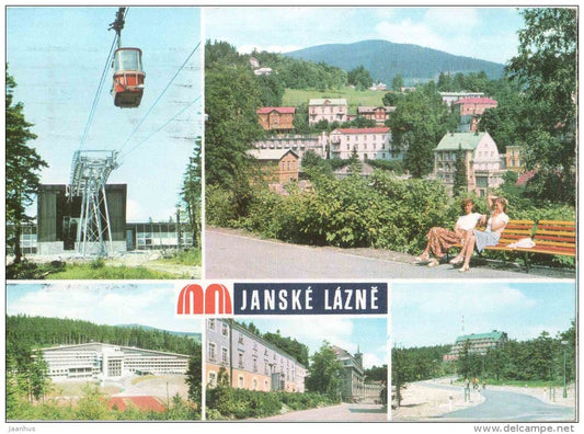 Janske Lazne - cable car - Cerna Hora - Krkonose - special seal - Czechoslovakia - Czech - used 1984 - JH Postcards