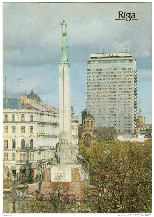 monument to Liberty - Riga - 1989 - Latvia USSR - unused - JH Postcards